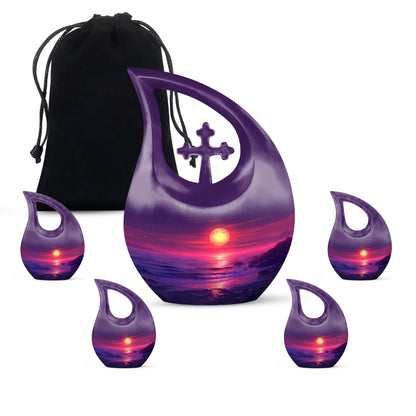 Crimson Moon Cross Drop Memorial Urn 