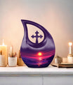 Crimson Moon Cross Drop Memorial Urn 