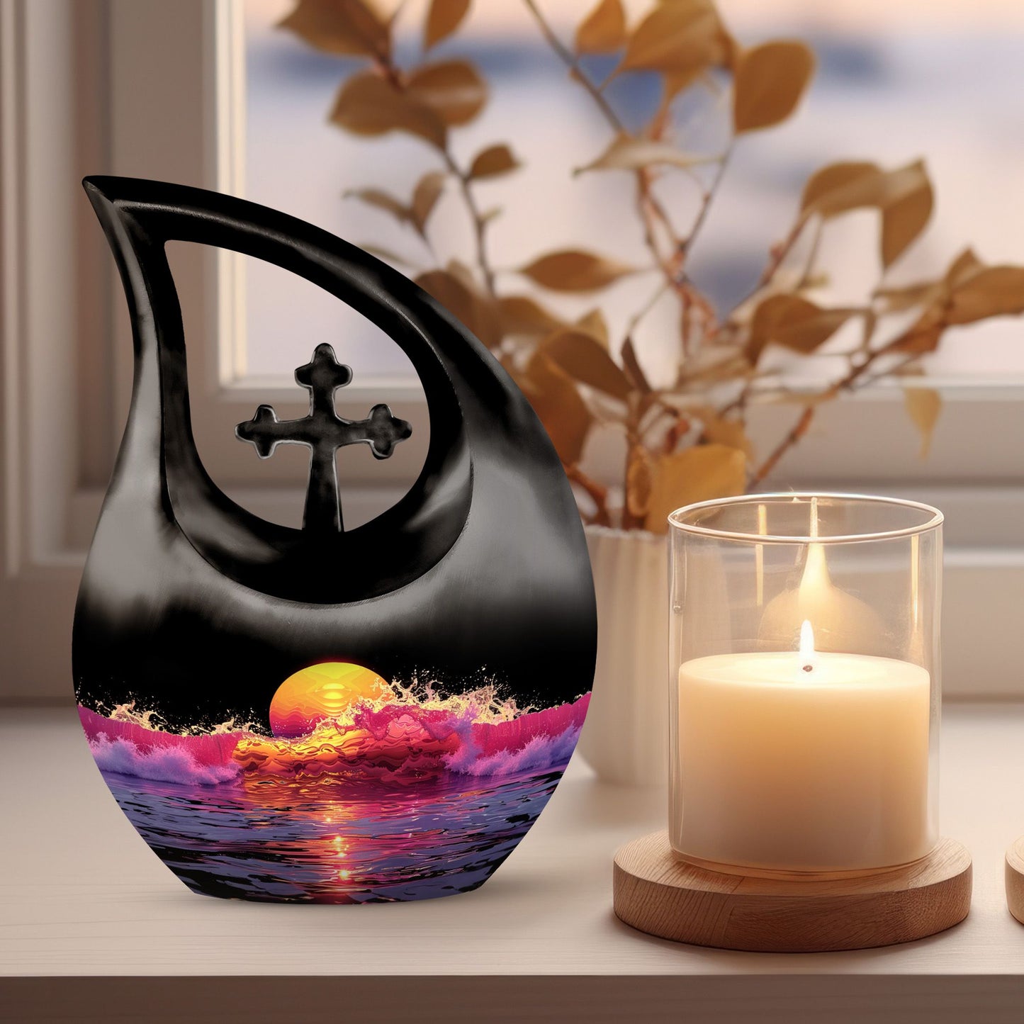 Crimson Moon Urn