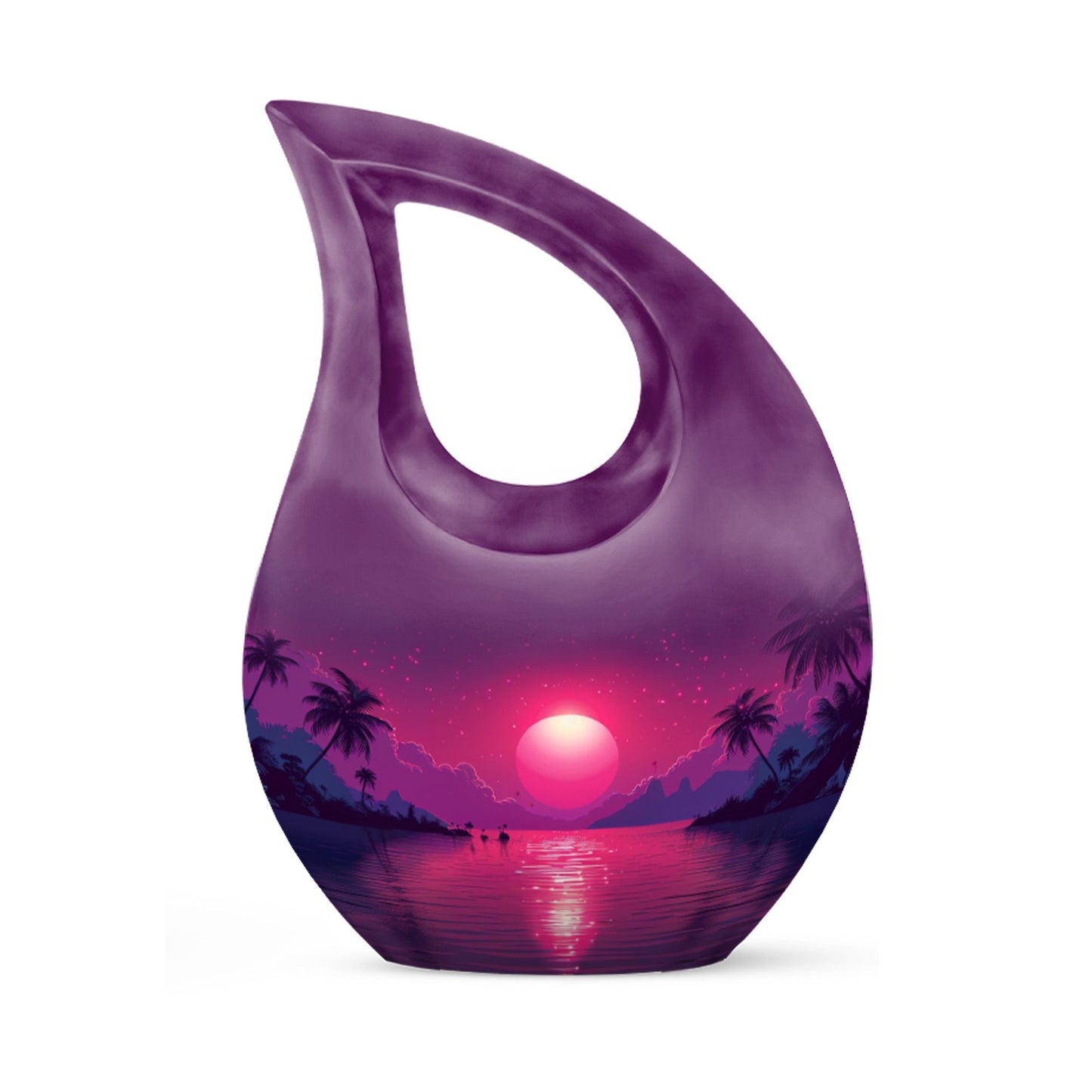 Stylish 10 Inch Crimson Moon Urn 