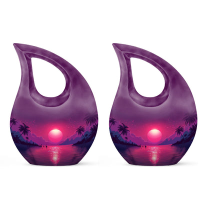 Stylish 10 Inch Crimson Moon Urn 