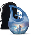 10 inch Angel-themed Cross Drop Adult Urn,