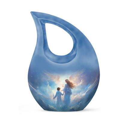 10 inch Angel-themed Cross Drop Adult Urn,
