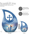 10 inch Angel-themed Cross Drop Adult Urn,