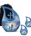 10 inch Angel-themed Cross Drop Adult Urn,