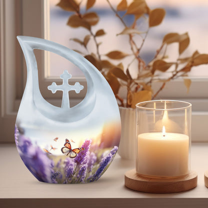 Ten-inch Cross Drop Butterfly Urn