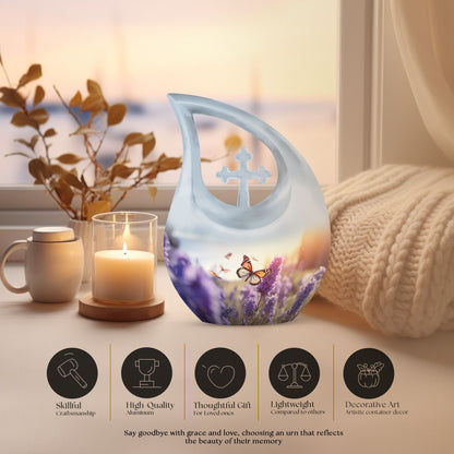 Ten-inch Cross Drop Butterfly Urn