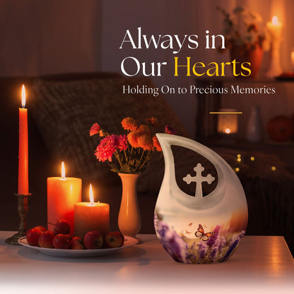 Ten-inch Cross Drop Butterfly Urn