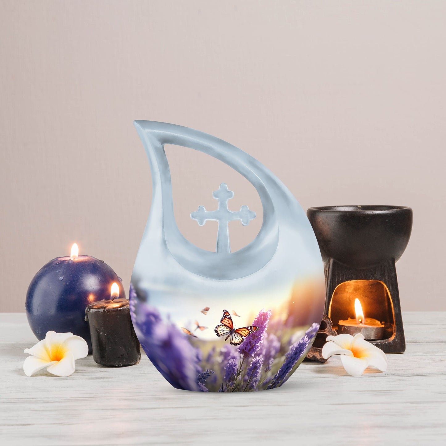 Ten-inch Cross Drop Butterfly Urn