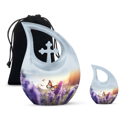 Ten-inch Cross Drop Butterfly Urn