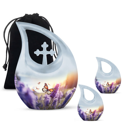 Ten-inch Cross Drop Butterfly Urn