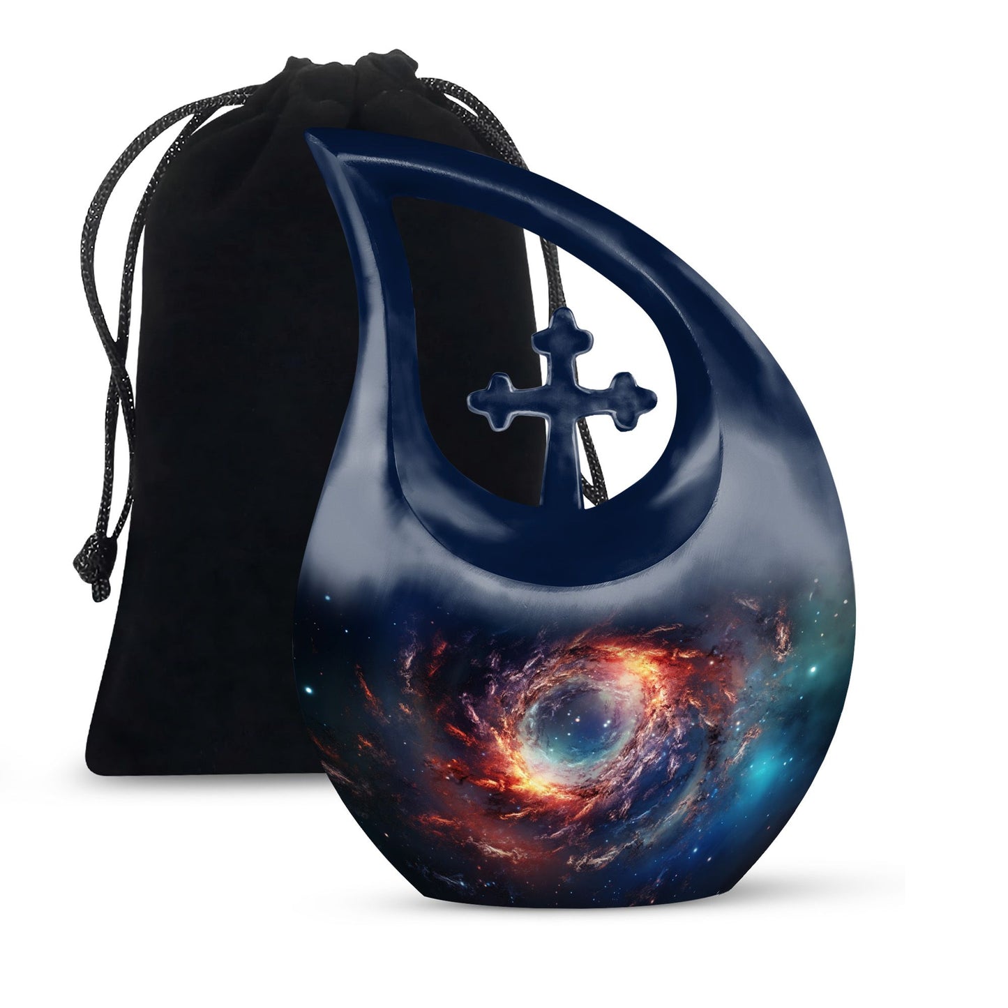 10-inch Cross Drop design Galaxy Urn 