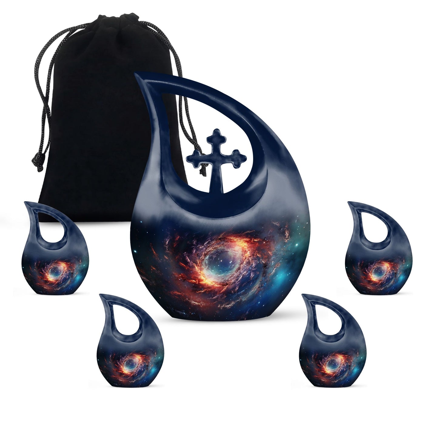 10-inch Cross Drop design Galaxy Urn 