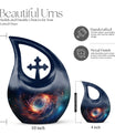 10-inch Cross Drop design Galaxy Urn 