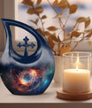 10-inch Cross Drop design Galaxy Urn 