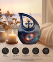 10-inch Cross Drop design Galaxy Urn 