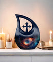 10-inch Cross Drop design Galaxy Urn 