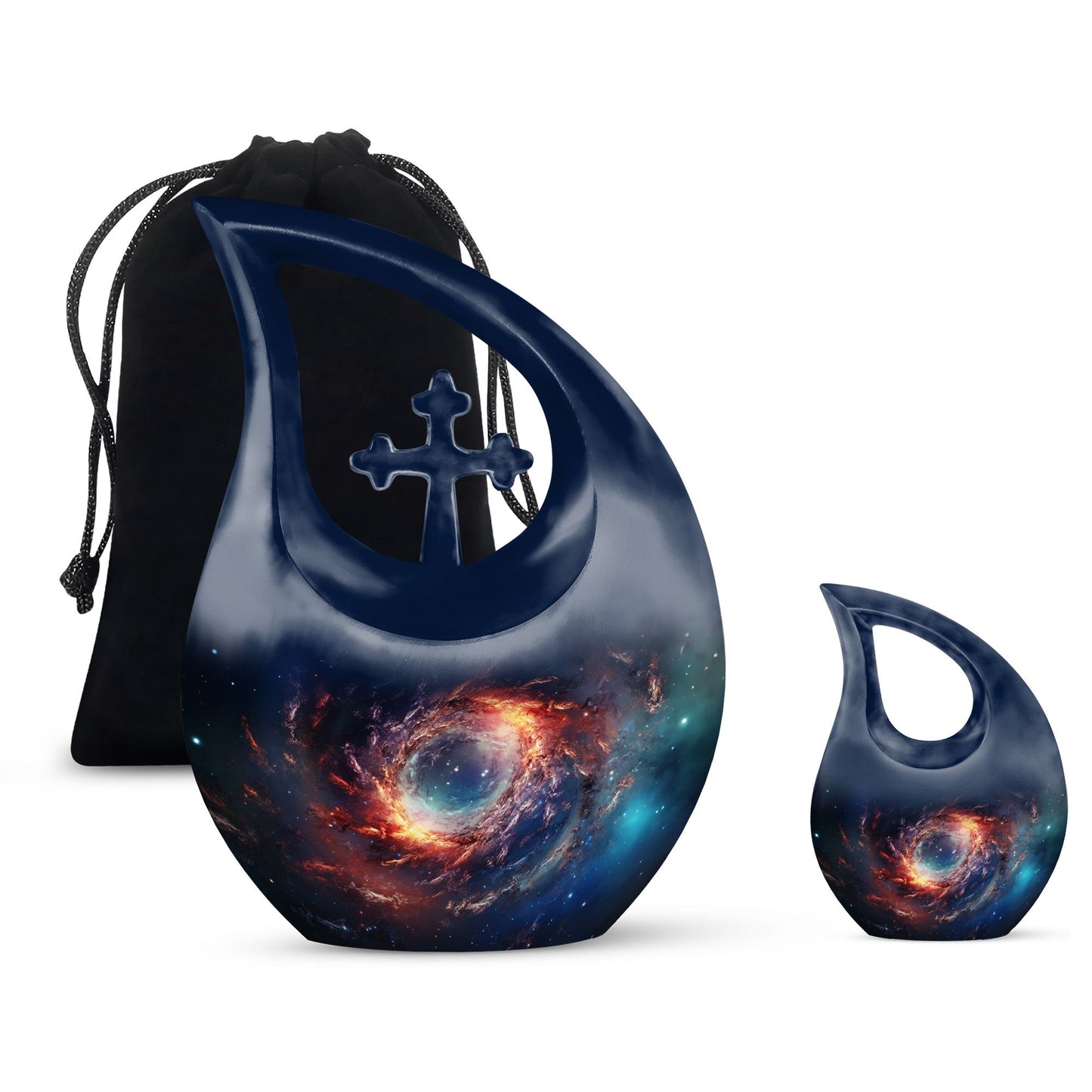 10-inch Cross Drop design Galaxy Urn 