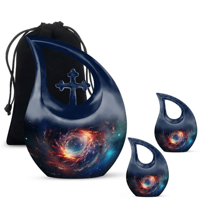 10-inch Cross Drop design Galaxy Urn 
