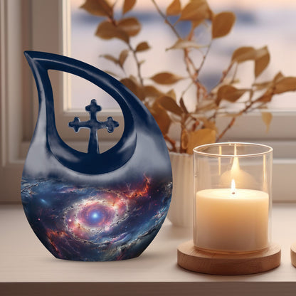 10 Inch Galaxy Space Cross Drop Urn,