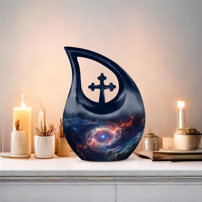10 Inch Galaxy Space Cross Drop Urn,