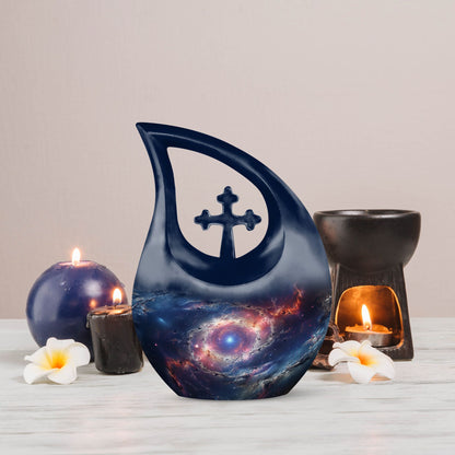 10 Inch Galaxy Space Cross Drop Urn,