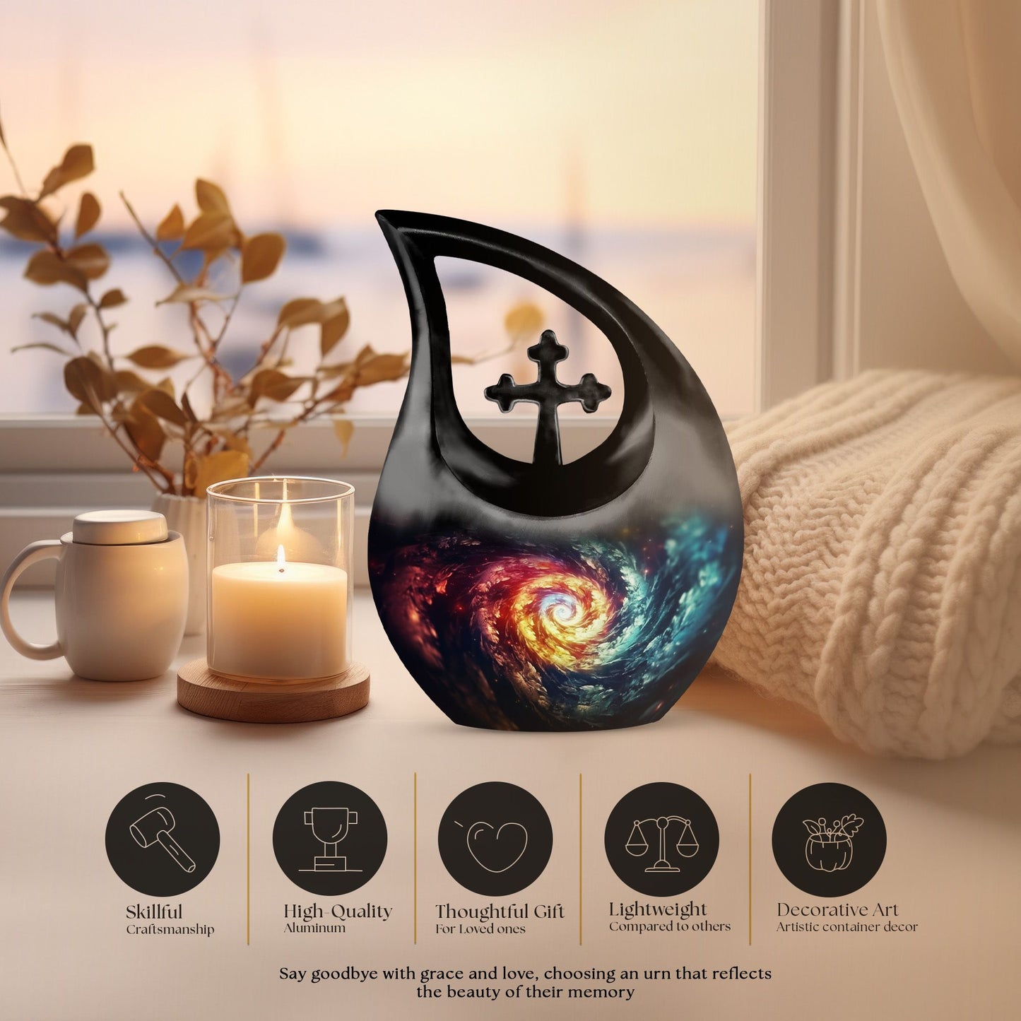 10 inch Cosmic Galaxy Urn 