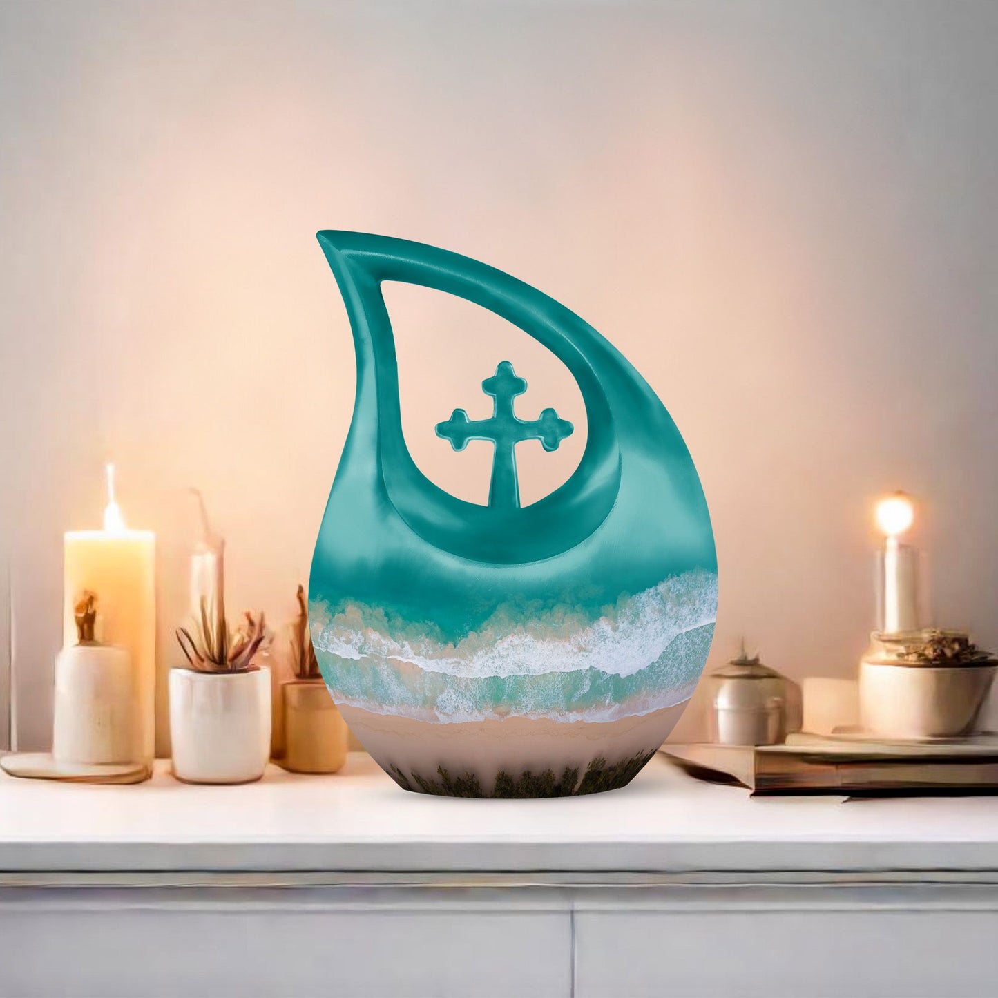 beach themed cremation urn