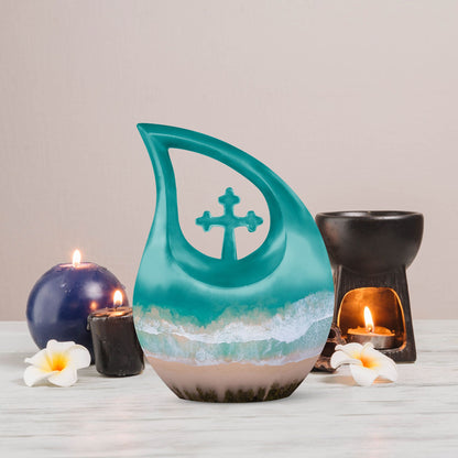 beach themed cremation urn