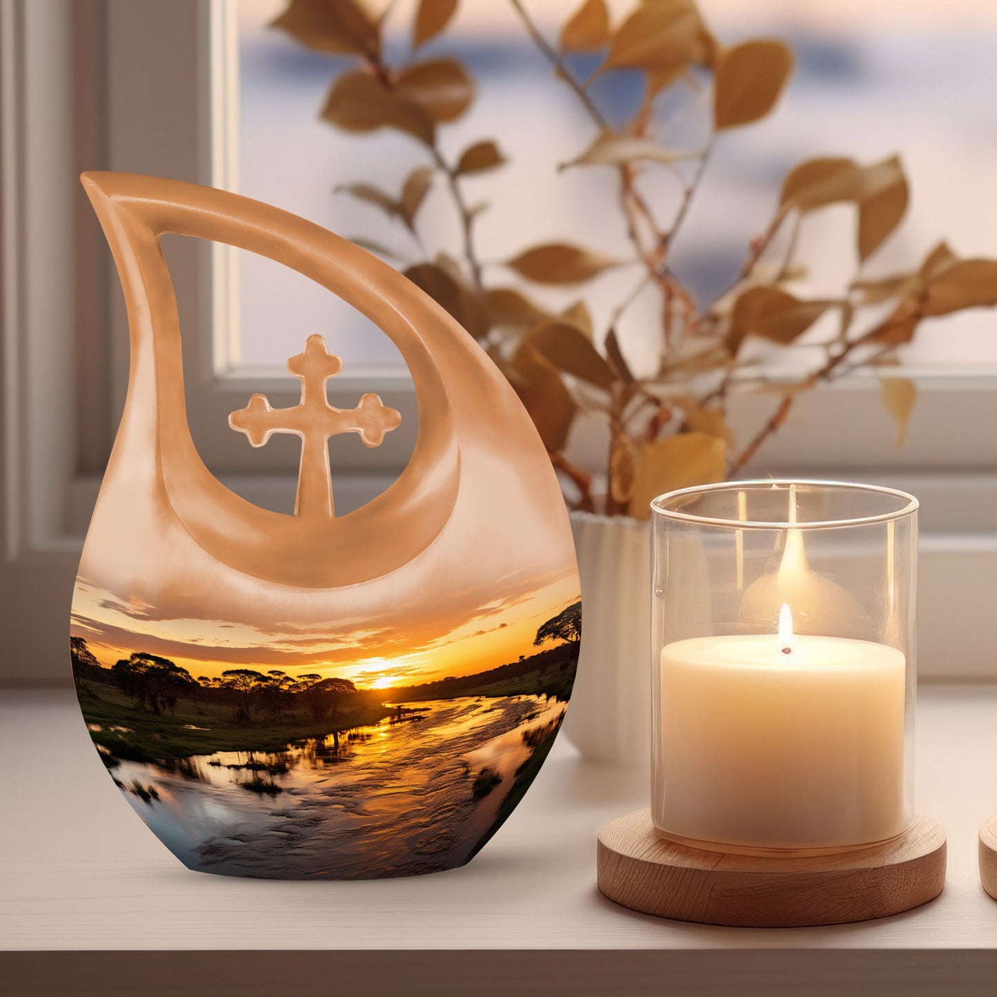 nature themed urn for human ashes