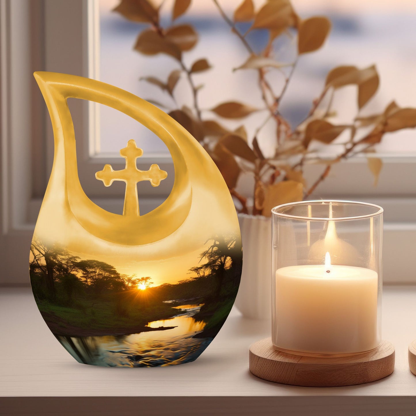 Nature-themed Memorial Urn