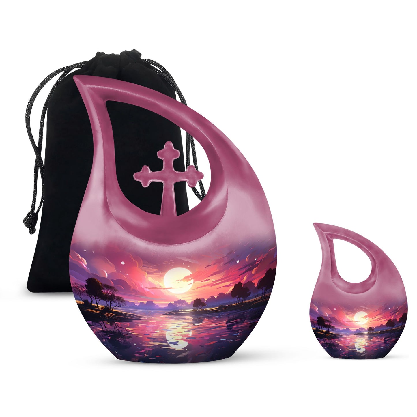 Engravable 10 Inch Cross Drop Nature Urn