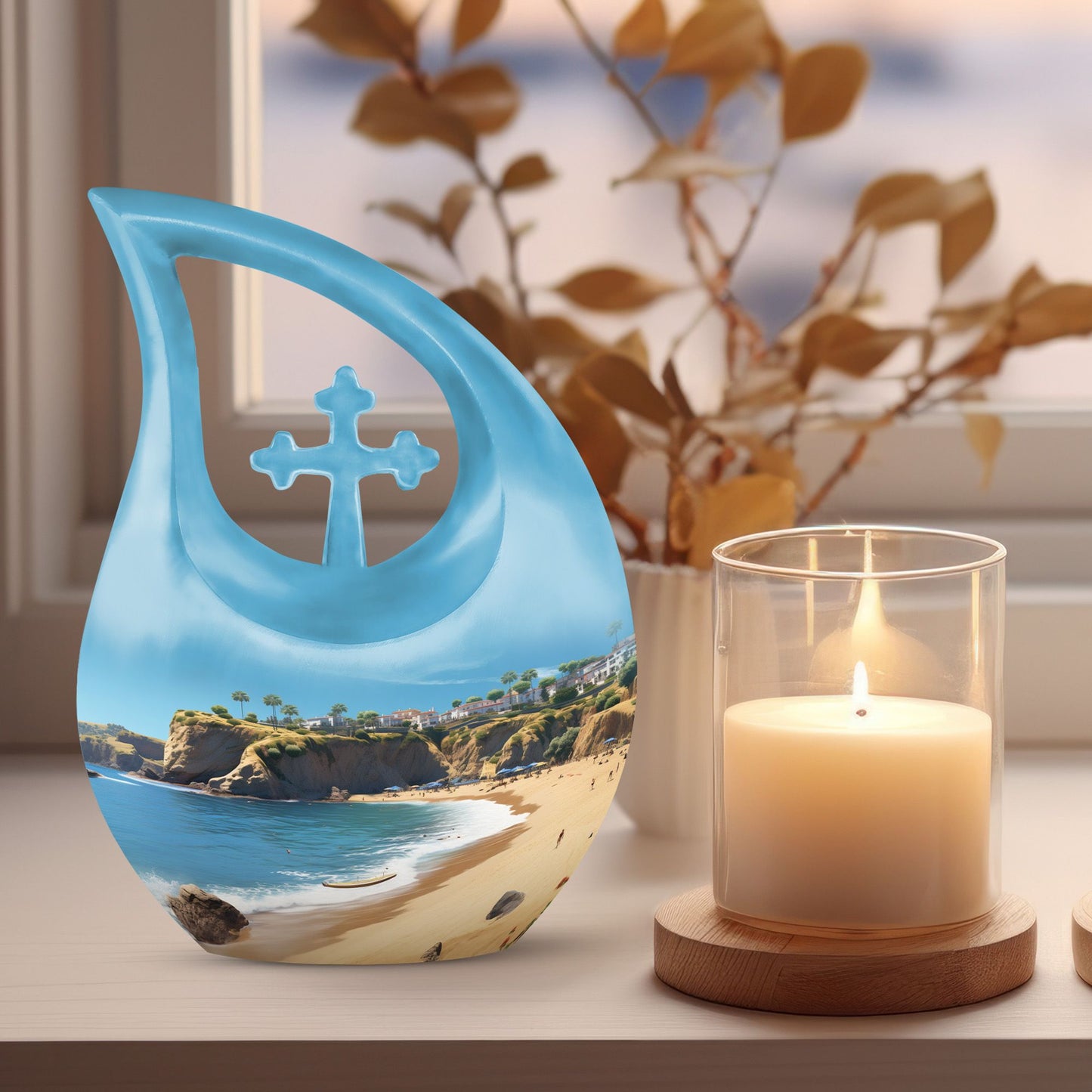 Nature-themed Landscape Funeral Urn