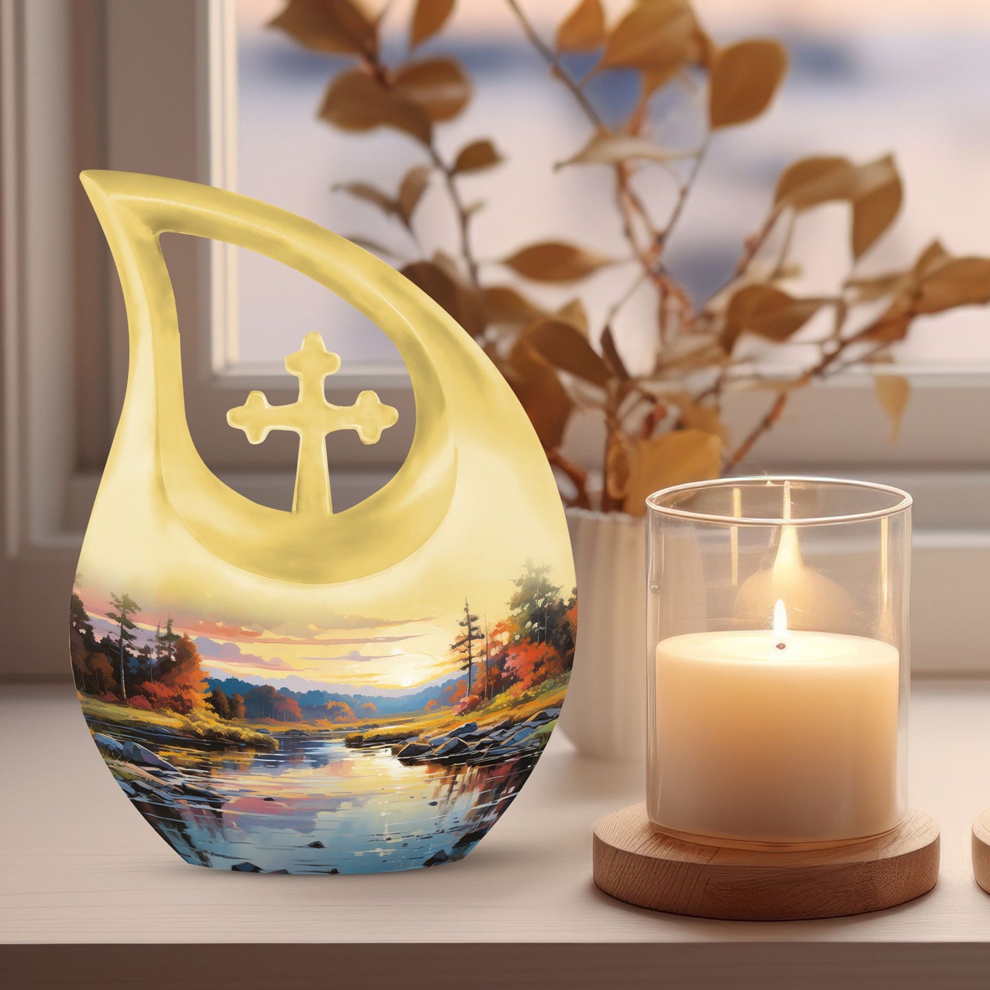 Cross Drop design nature urn