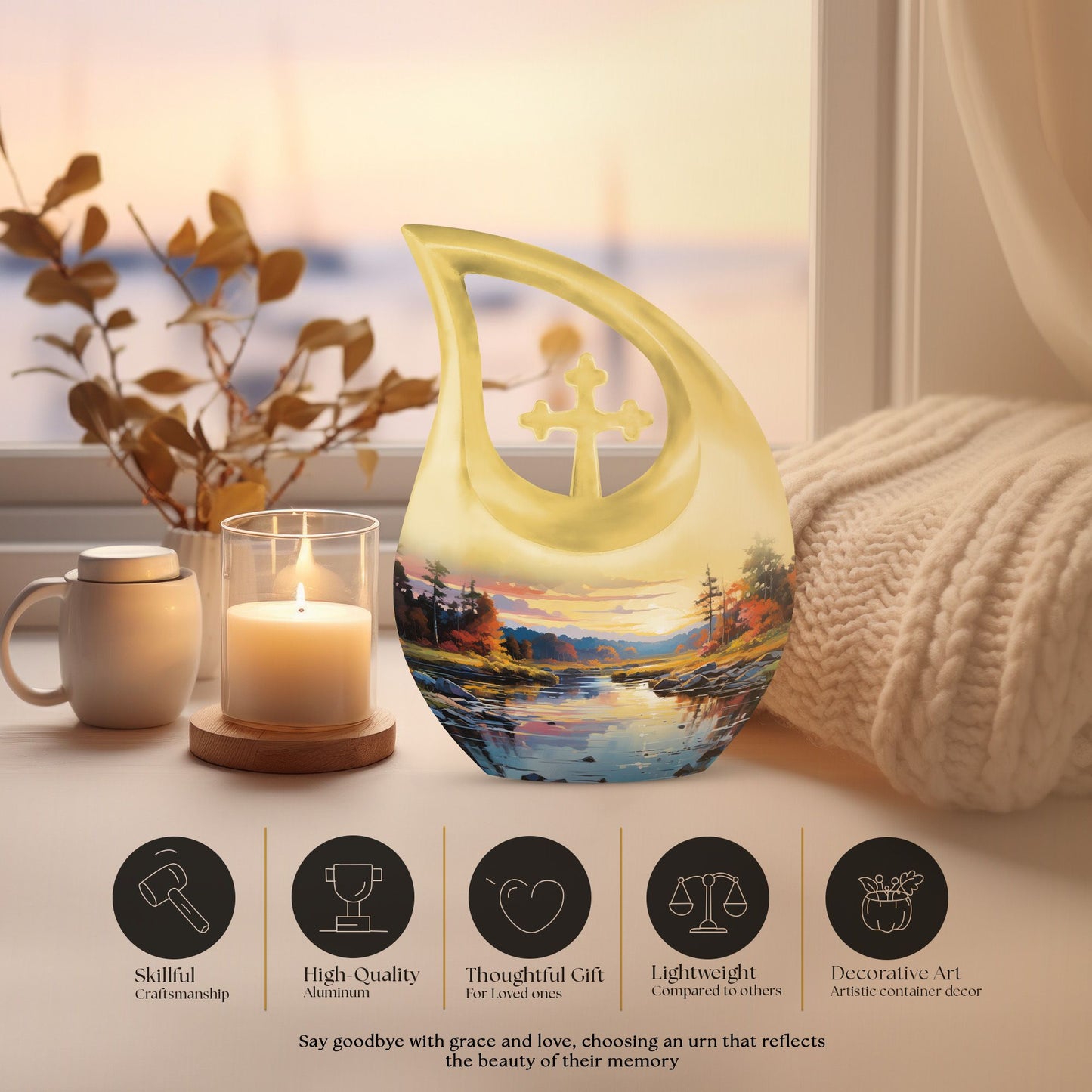 Cross Drop design nature urn