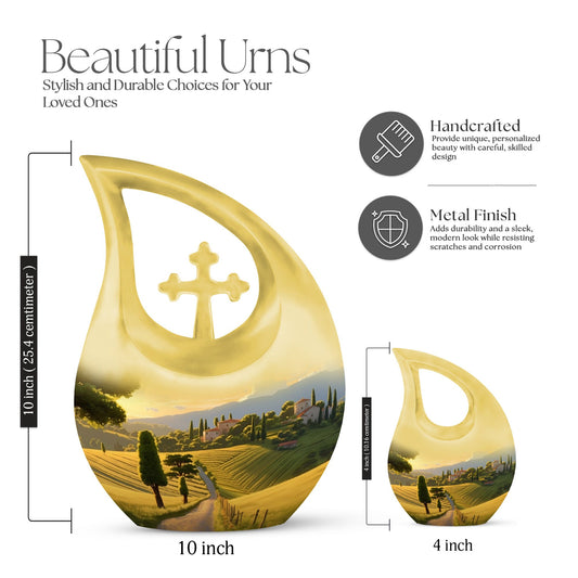 Nature themed 10-inch Memorial Urn