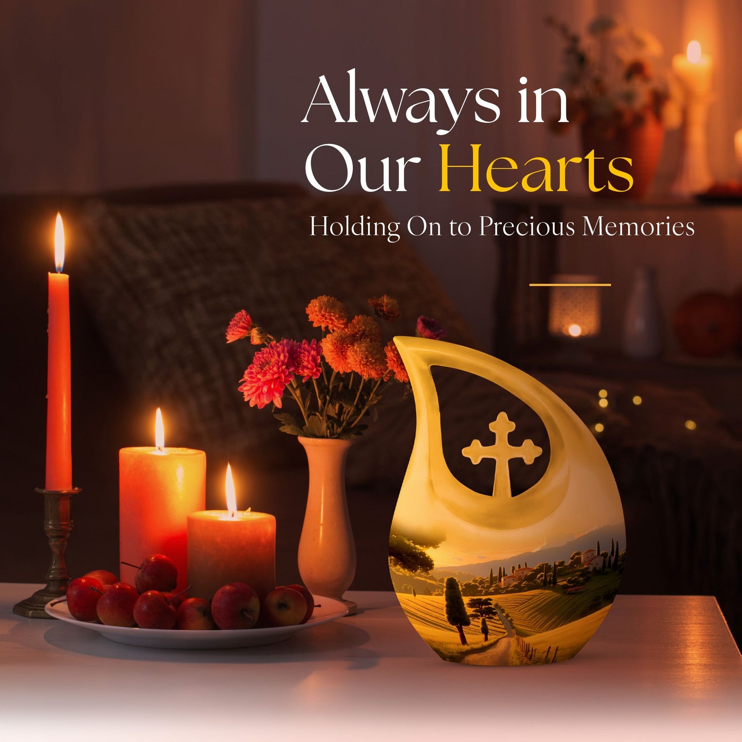 Nature themed 10-inch Memorial Urn