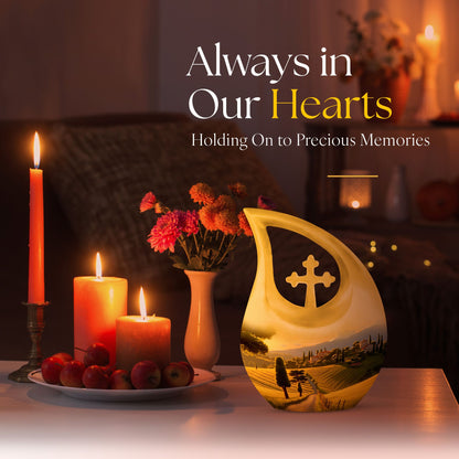 Nature themed 10-inch Memorial Urn