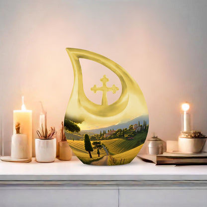 Nature themed 10-inch Memorial Urn