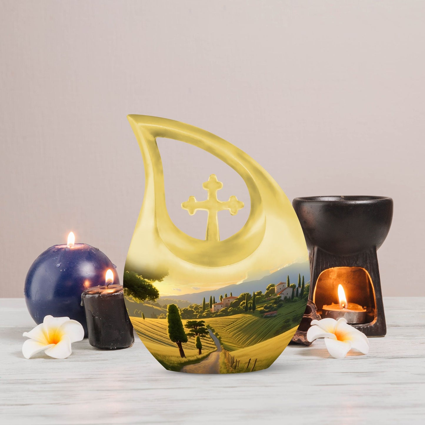Nature themed 10-inch Memorial Urn