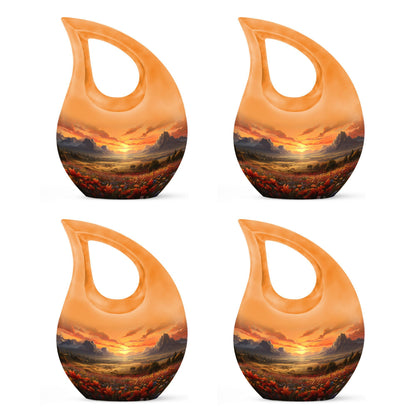 Nature-Themed Cross Drop Medium Size Aluminium Urn, 