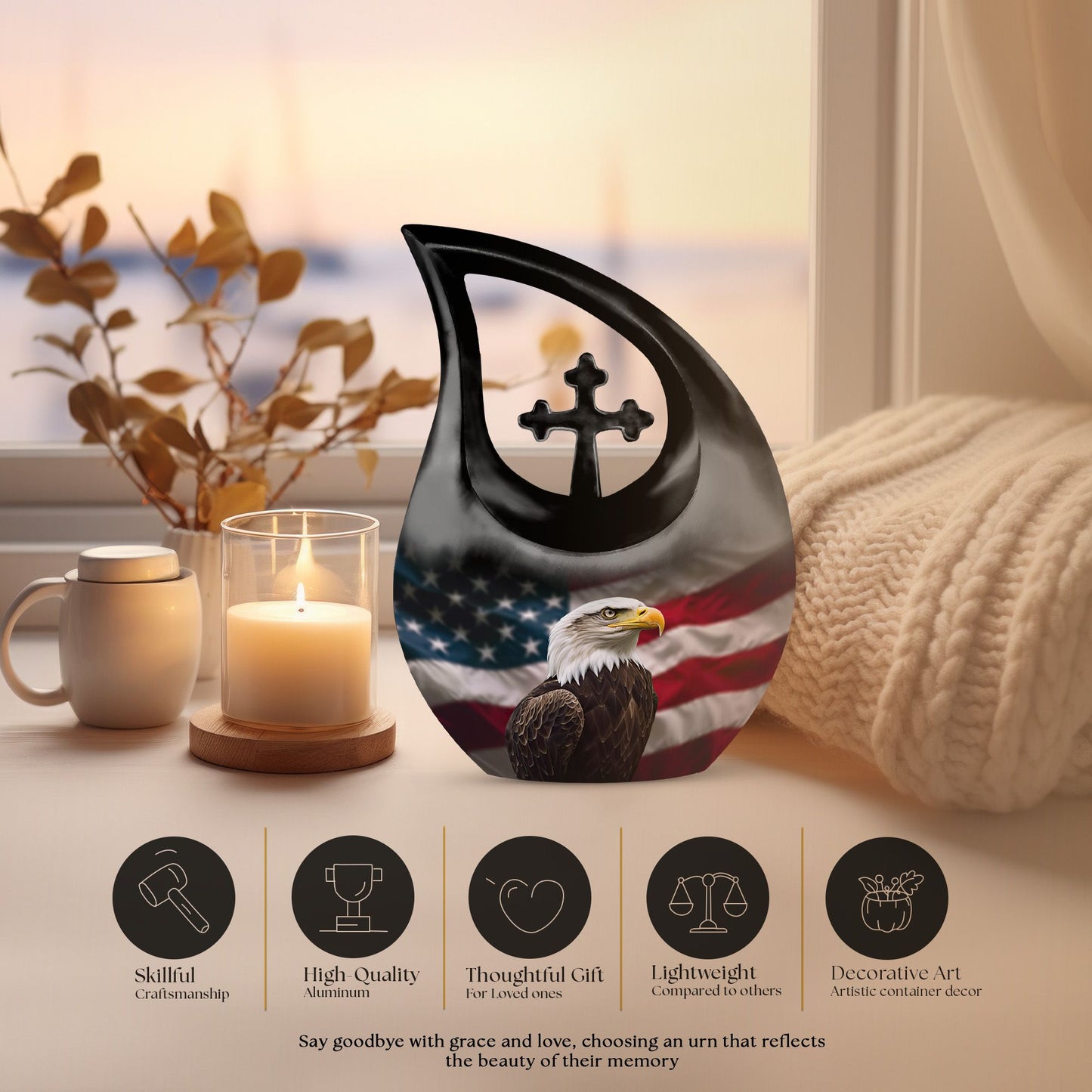 Eagle-themed Biodegradable Urn