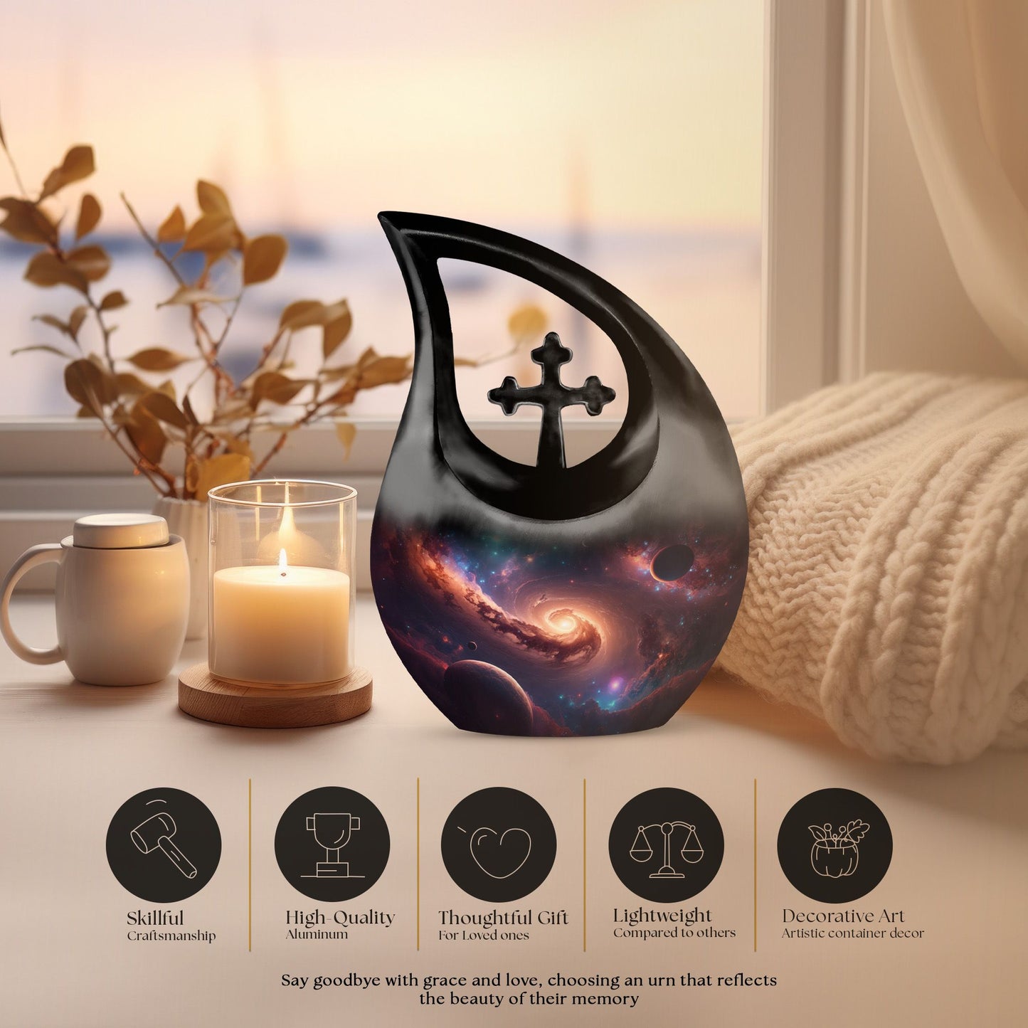 Galaxy themed Large Urn 