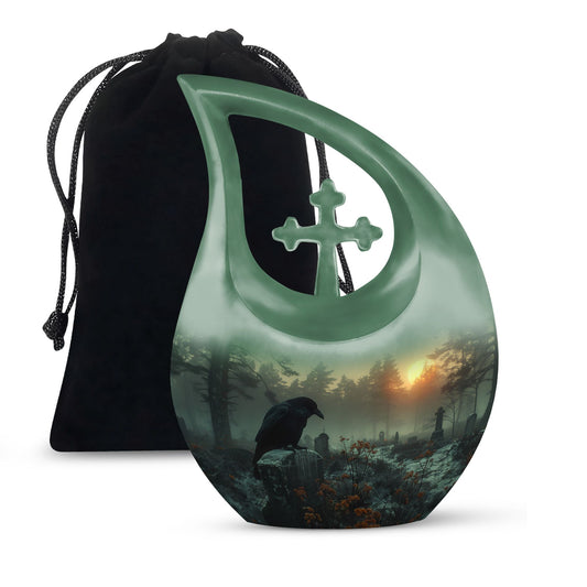 Crow theme Memorial urn