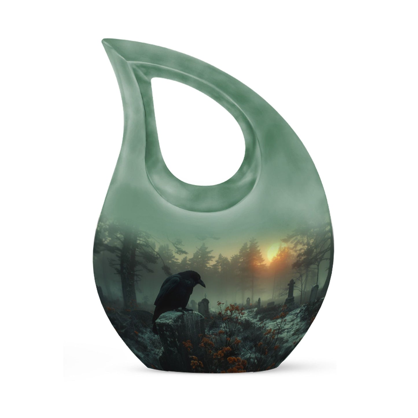 Crow theme Memorial urn