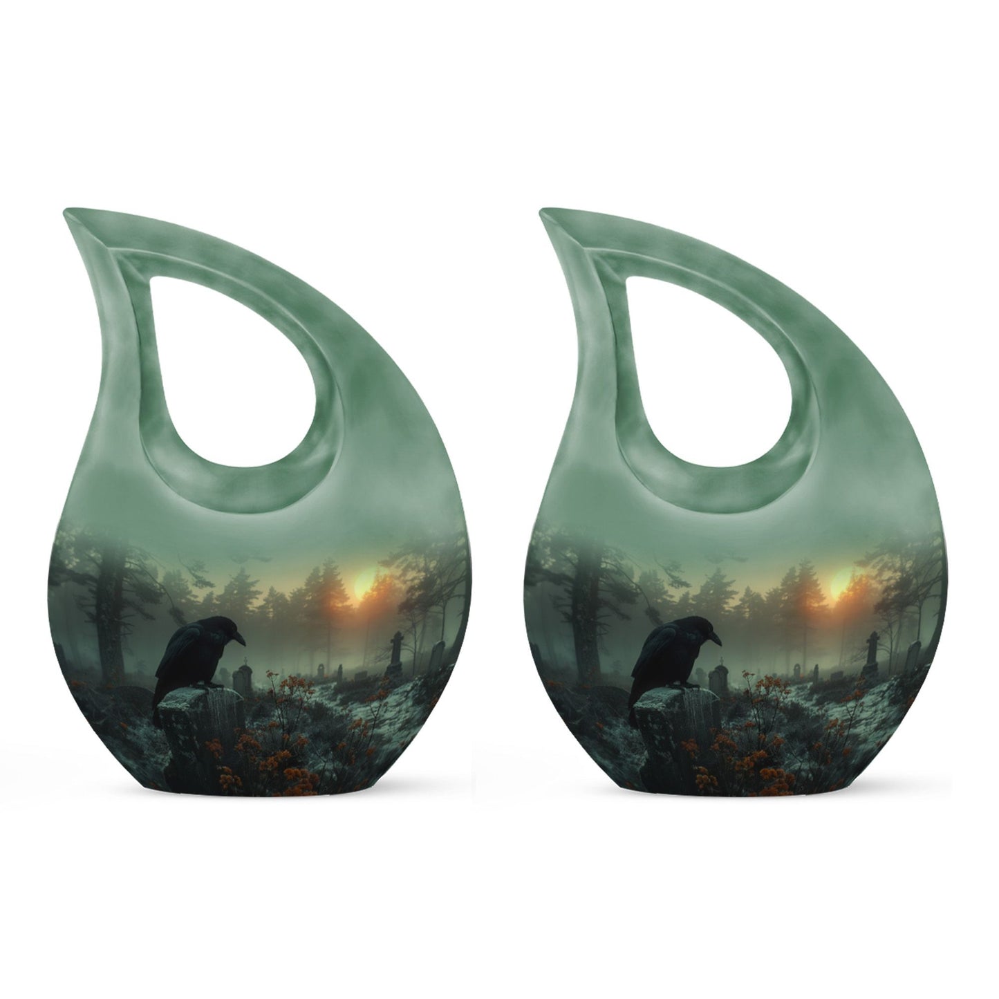 Crow theme Memorial urn
