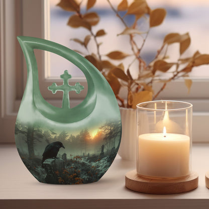 Crow theme Memorial urn