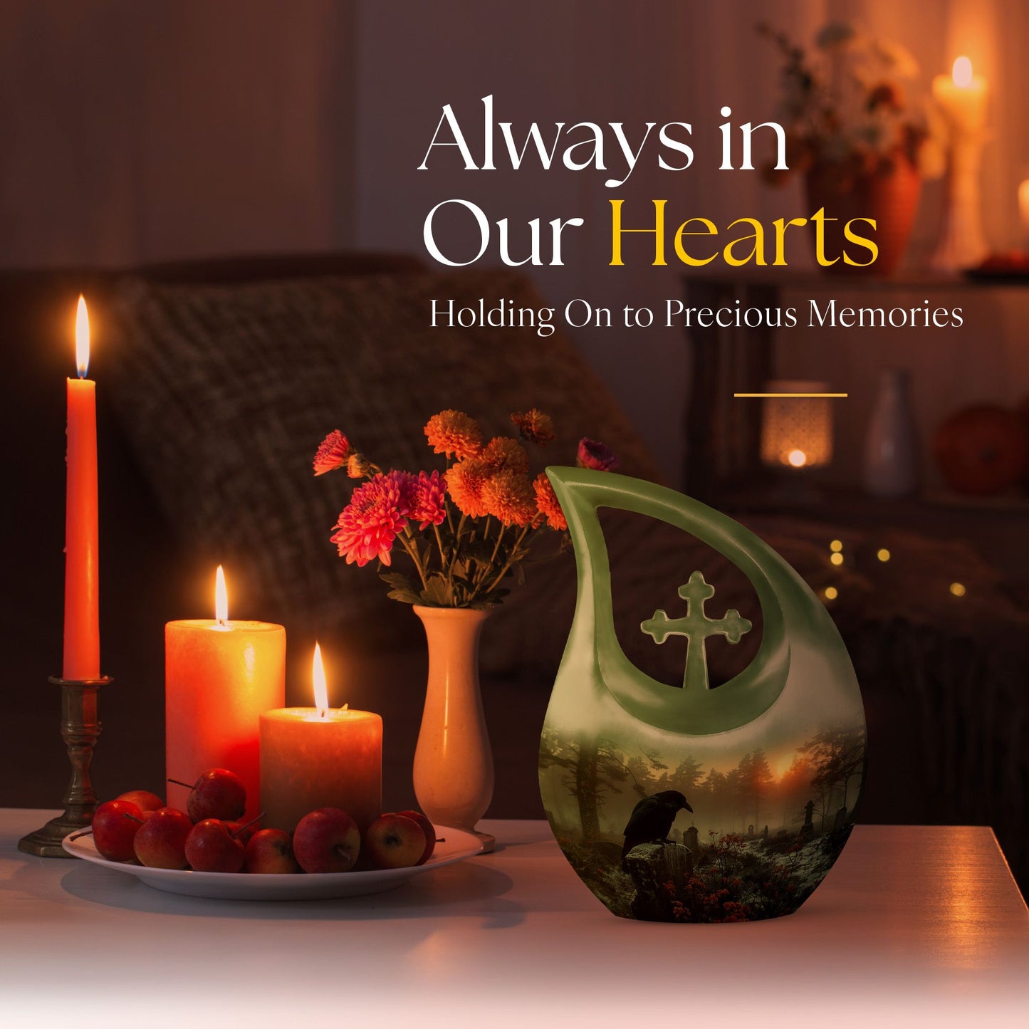 Crow theme Memorial urn
