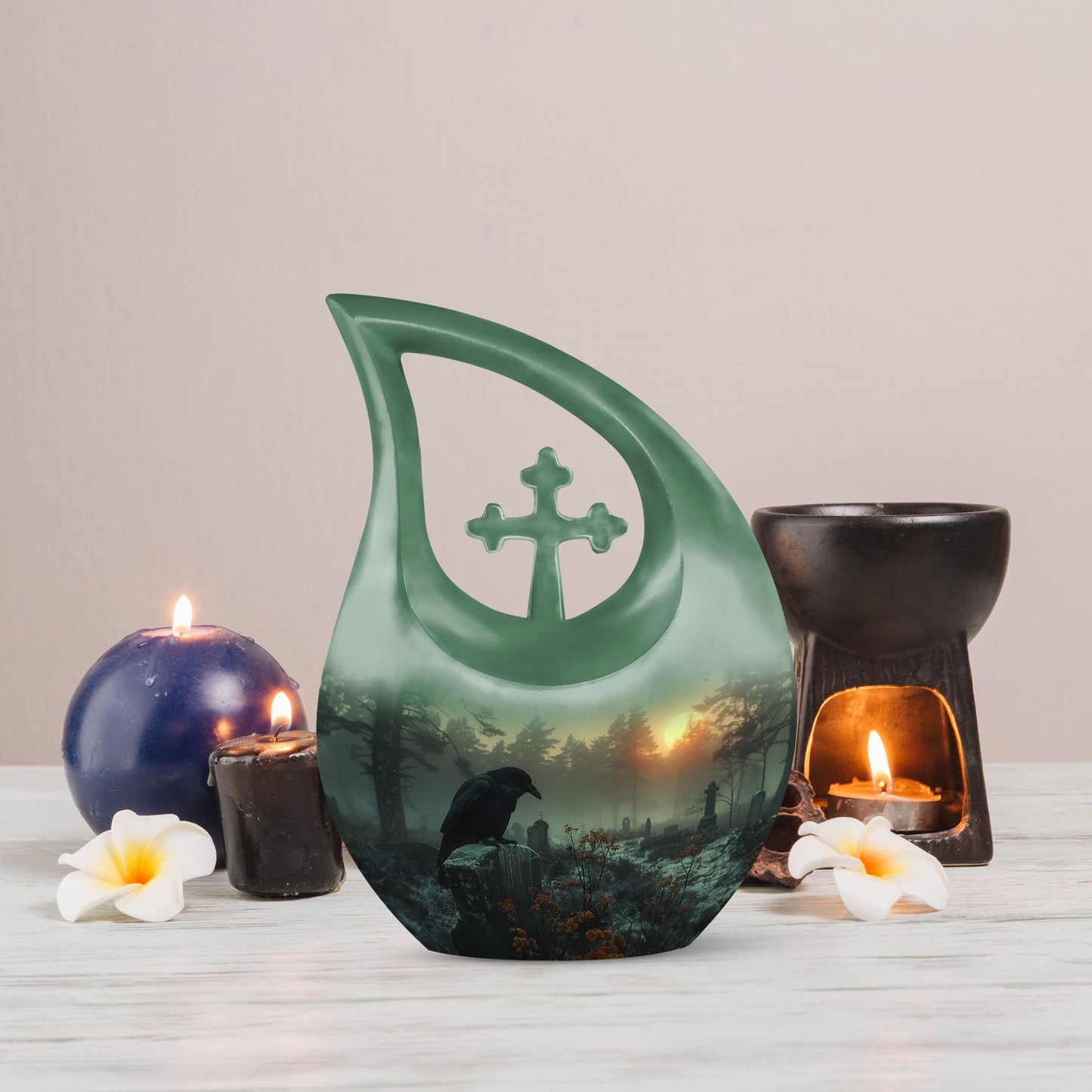 Crow theme Memorial urn