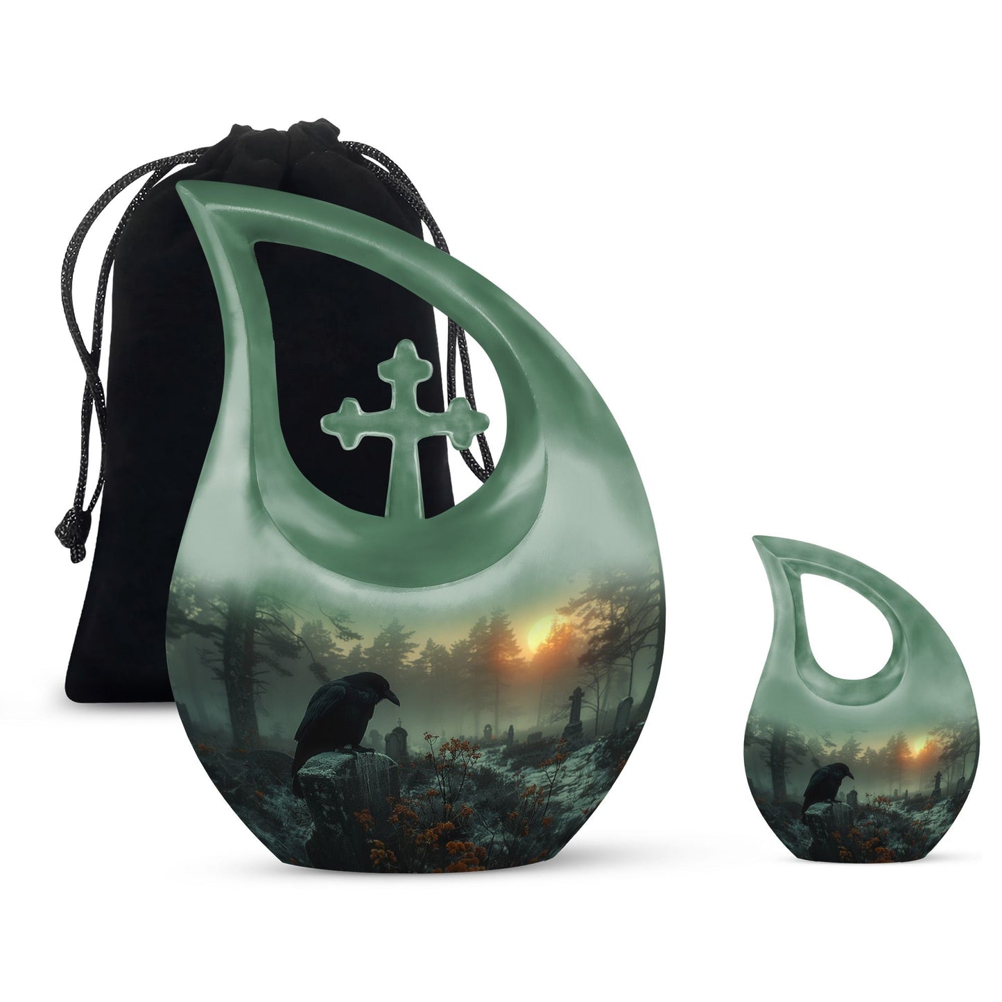 Crow theme Memorial urn